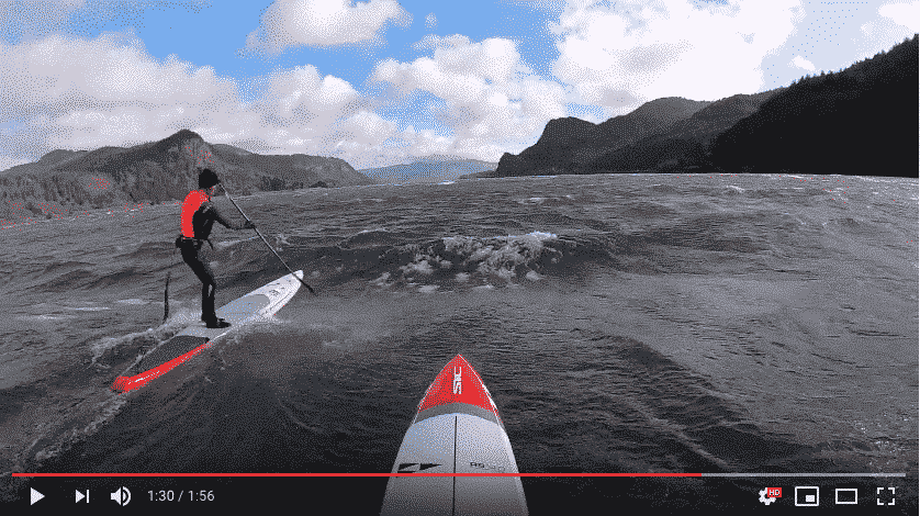 Downwind Paddle Boarding the Gorge in February Downwind Paddle Boarding the Gorge in February