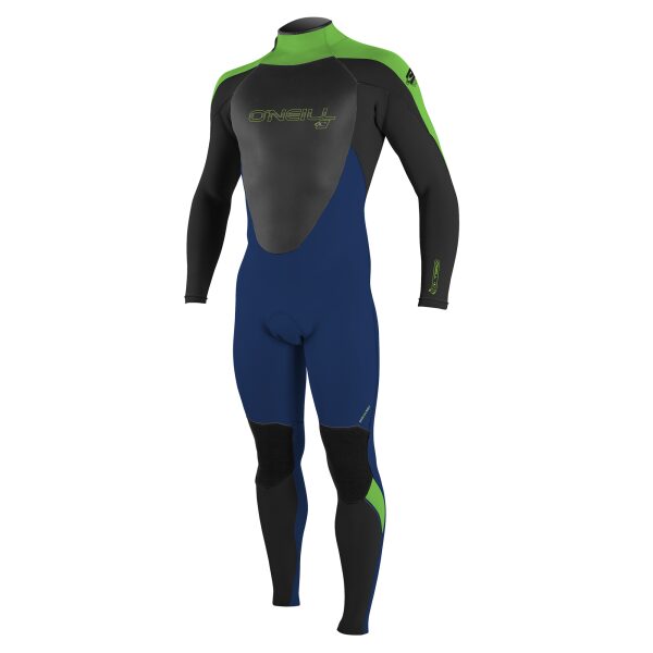 O'Neill 4/3 Youth Epic Back Zip Full Wetsuit - 16, Blk/Nvy/DGlo