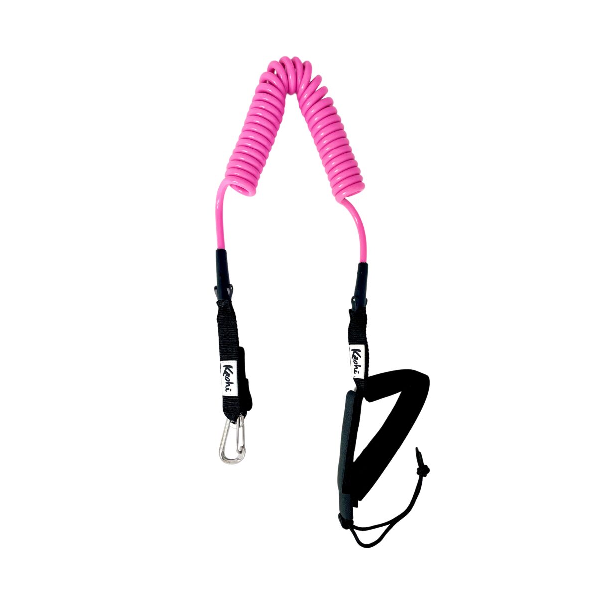 Kaohi Harness Grip Leashes - 10' x 8mm Continuous Coil w/ Carabiner Clip