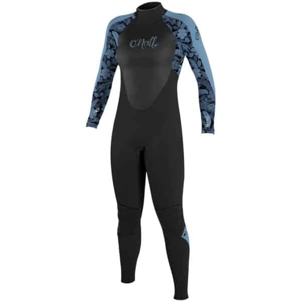 O'Neill Epic 4/3 Women's Full Wetsuit - 10, Black/StormyPalm/FadeDenim